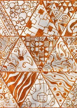 Abstract Orange Figures