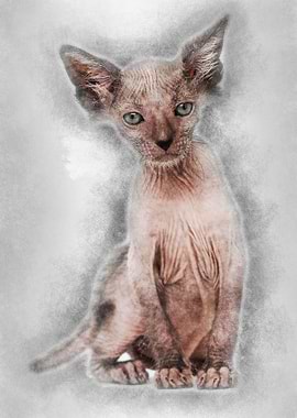 Kitten Lykoi cat 7 weeks o