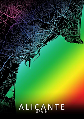 Alicante Rainbow City Map