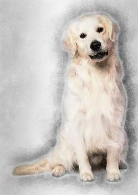 Golden retriever sitting a