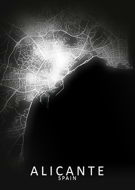 Alicante LED Glow City Map