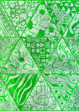 Abstract Green Figures