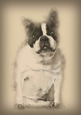 French Bulldog sitting aga