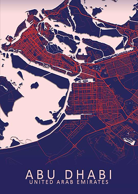 Abu Dhabi Blue City Map