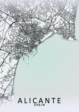 Alicante White City Map