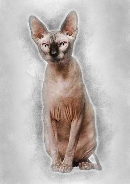 Sphynx cat 1 year old sitt