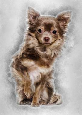 Mixed breed dog sitting ag