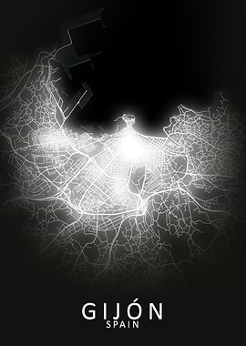 Gijon LED Glow City Map