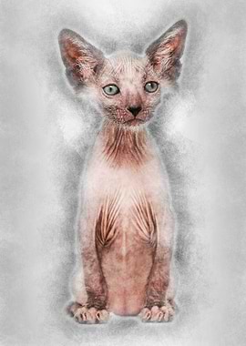 Kitten Lykoi cat 7 weeks o