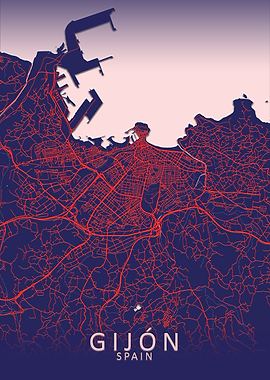Gijon Blue City Map
