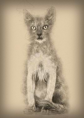 Kitten Lykoi cat 3 months