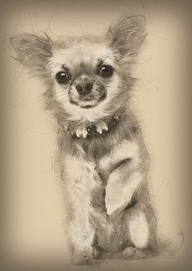 Chihuahua sitting and look