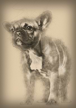 French Bulldog standing ag