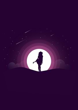 Moon Landscape Guitar Red