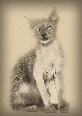 Kitten Lykoi cat 3 months