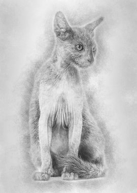 Kitten Lykoi cat 3 months