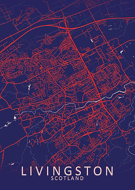Livingston Blue City Map