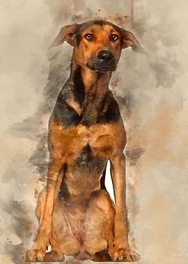 Cross breed 1 year old sit