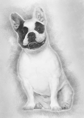 French Bulldog sitting aga