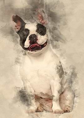 French Bulldog sitting aga