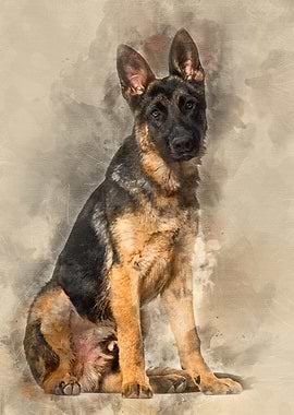 German Shepherd dog lookin