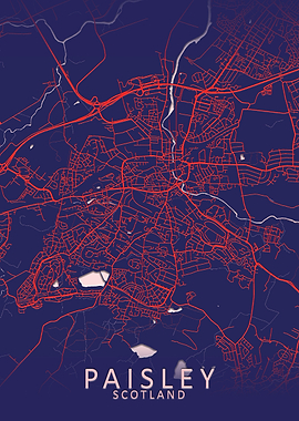 Paisley Blue City Map