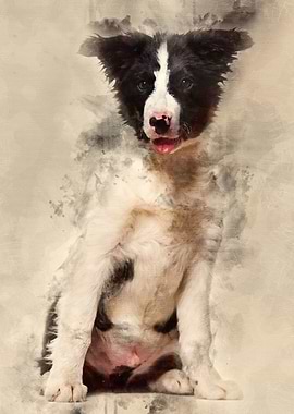 Border Collie dog 4 months