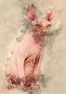 Sphynx 4 years old against