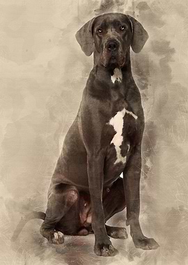 Great Dane 2 years old sit