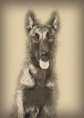 Malinois 1 year old sittin