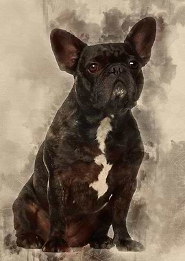 French Bulldog sitting aga
