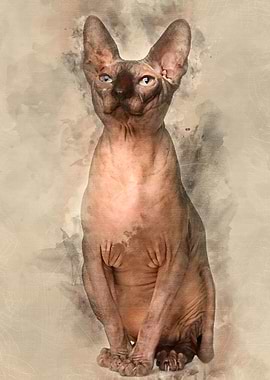 Sphynx cat 1 year old sitt