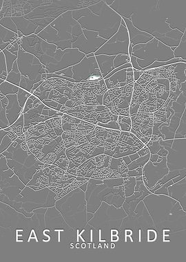 East Kilbride Grey CityMap
