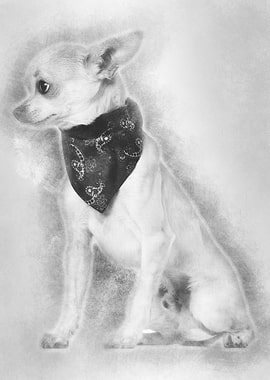 Chihuahua wearing handkerc