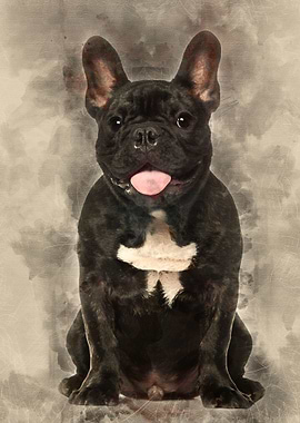 French Bulldog sitting aga