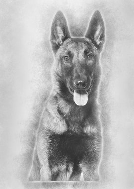 Malinois 1 year old sittin