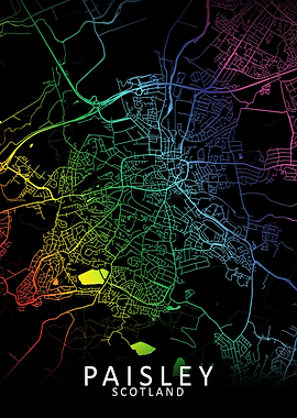 Paisley Rainbow City Map