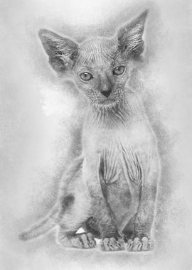 Kitten Lykoi cat 7 weeks o