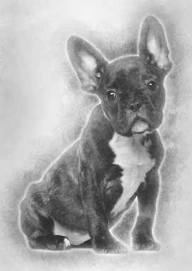 French Bulldog sitting aga