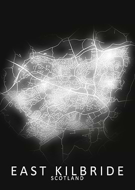 East Kilbride LED Glow Map