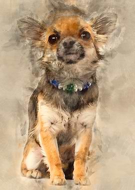 Chihuahua sitting and look