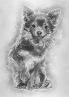 Mixed breed dog sitting ag