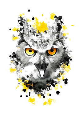 Owl with orange eyes