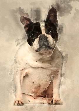 French Bulldog sitting aga