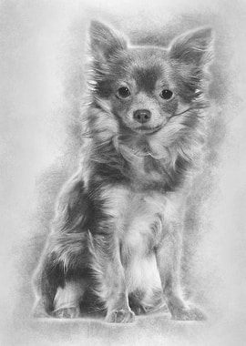 Mixed breed dog sitting ag