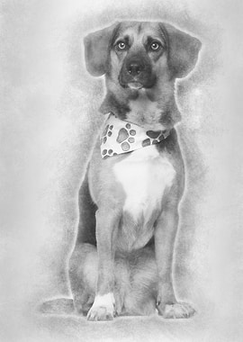 Dog cross breed with a bea