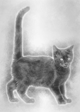 Mixedbreed black cat agai