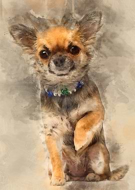 Chihuahua sitting and look