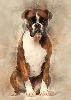 Boxer 3 years old sitting