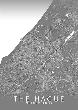 The Hague Grey City Map
